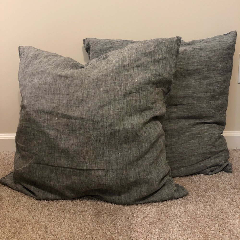 West Elm grey pillow cases 26x26